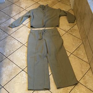 RBX Olive Green Wide-Leg Knit Pants